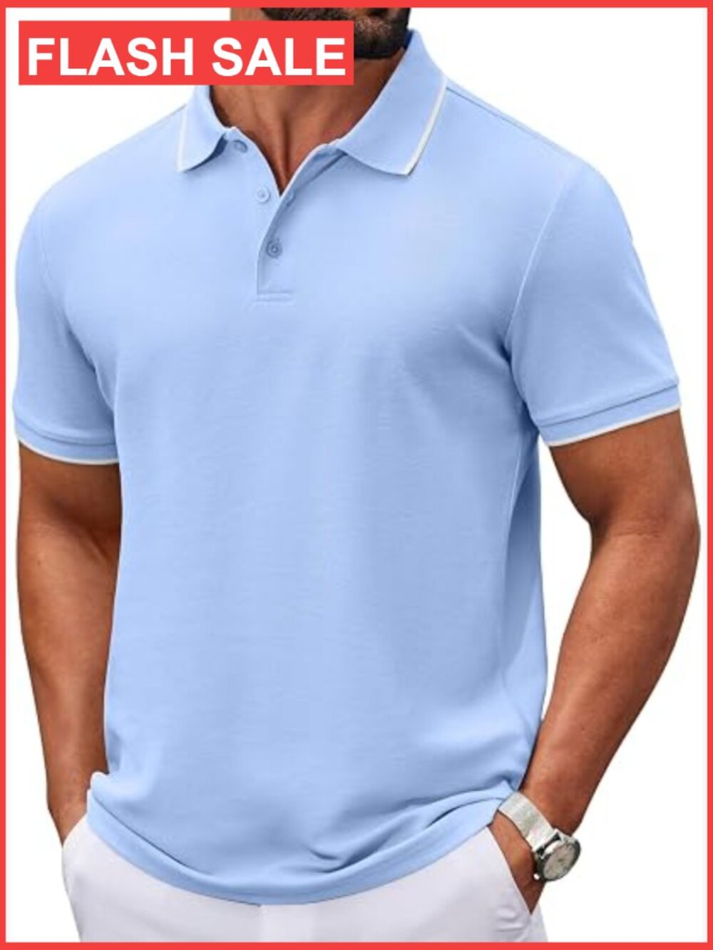 Men's Cotton Pique Polo Shirt Classic Short Sleeve Collared Golf Top